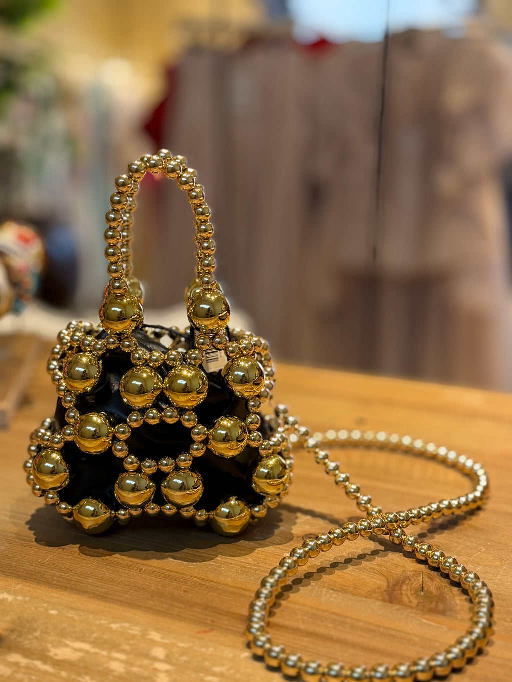 Mini Bolso Bolas dorado