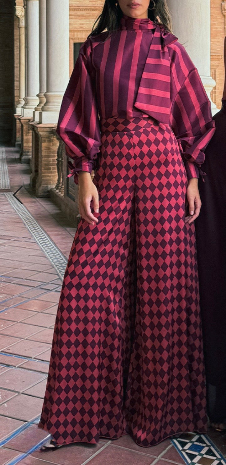 Pantalón Arlequín Burdeos